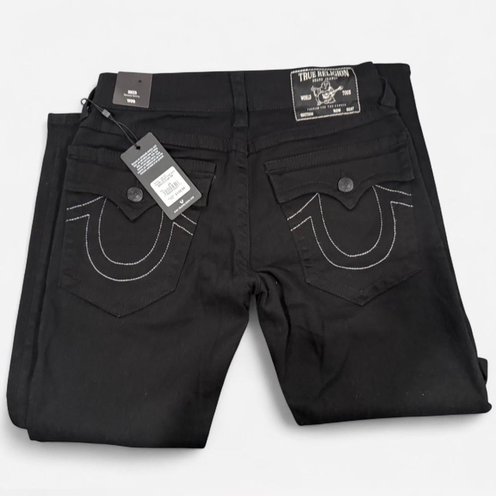 True Religion Men's Dark Jeans with Stitch Detail